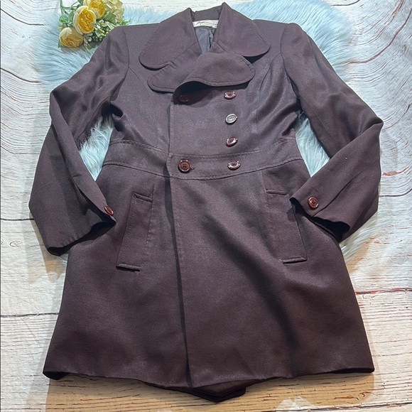 Vintage Hannah Brown Peacoat Sz 4 - Picture 1 of 11